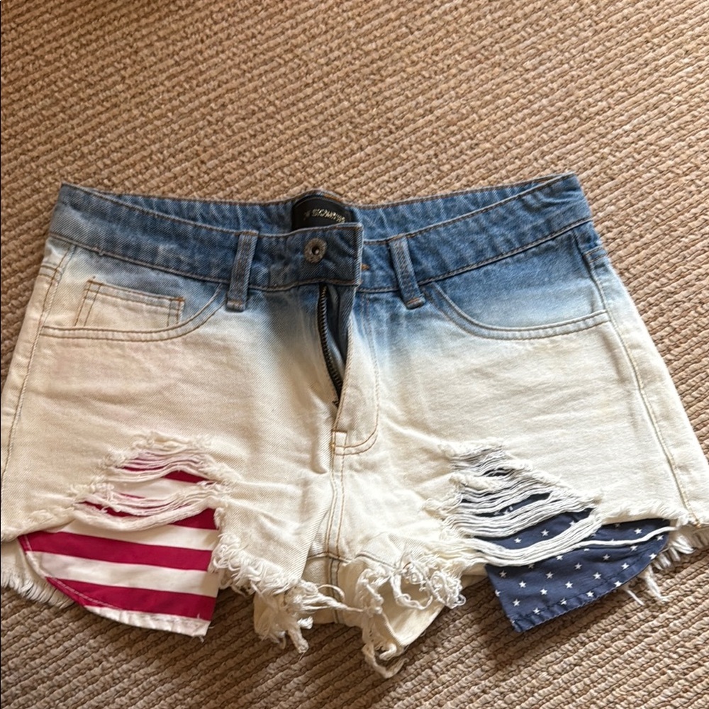 Jean Shorts Distressed Frayed Hem